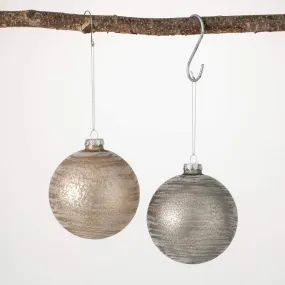 4"H Sullivans Glitter Ball Ornament - Set of 2, Gold Christmas Ornaments