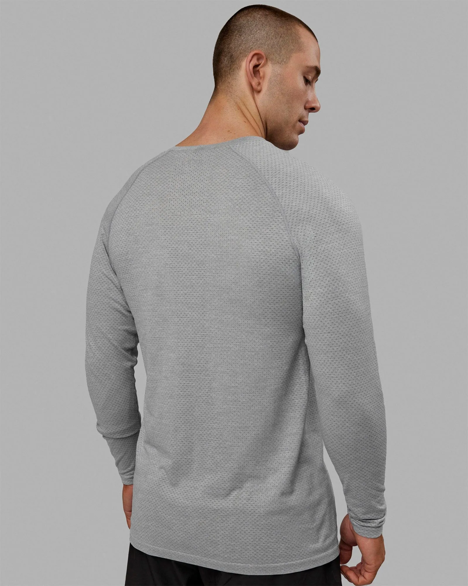 AeroFLX  Seamless Long Sleeve Tee - Light Grey Marl