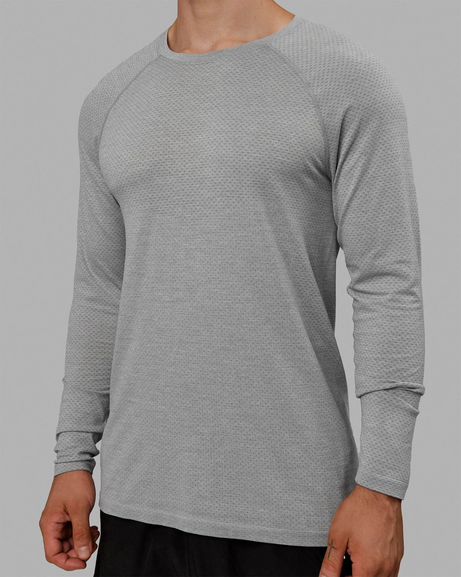 AeroFLX  Seamless Long Sleeve Tee - Light Grey Marl