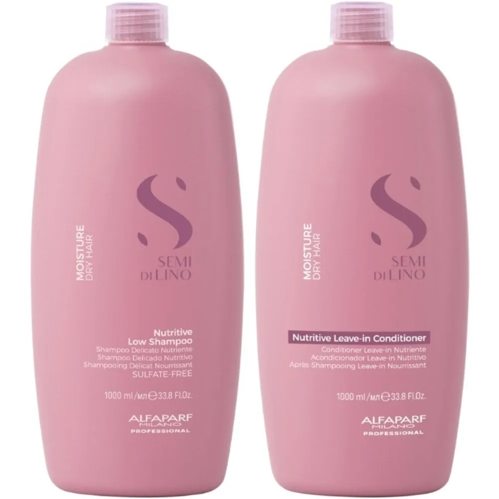 Alfaparf Milano Semi Di Lino Moisture Nutritive Shampoo & Conditioner Twin 2 x 1000ml