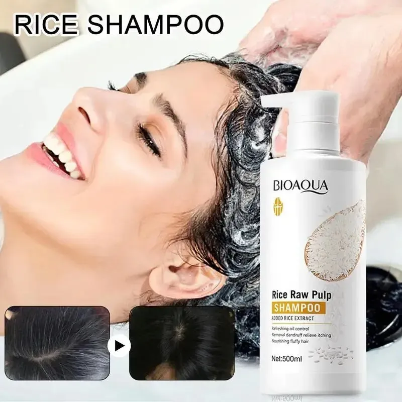 Bioaqua Rice Anti-Hair Loss Strengthening & Moisturizing Hair Cleansing Shampoo 500ml BQY51827