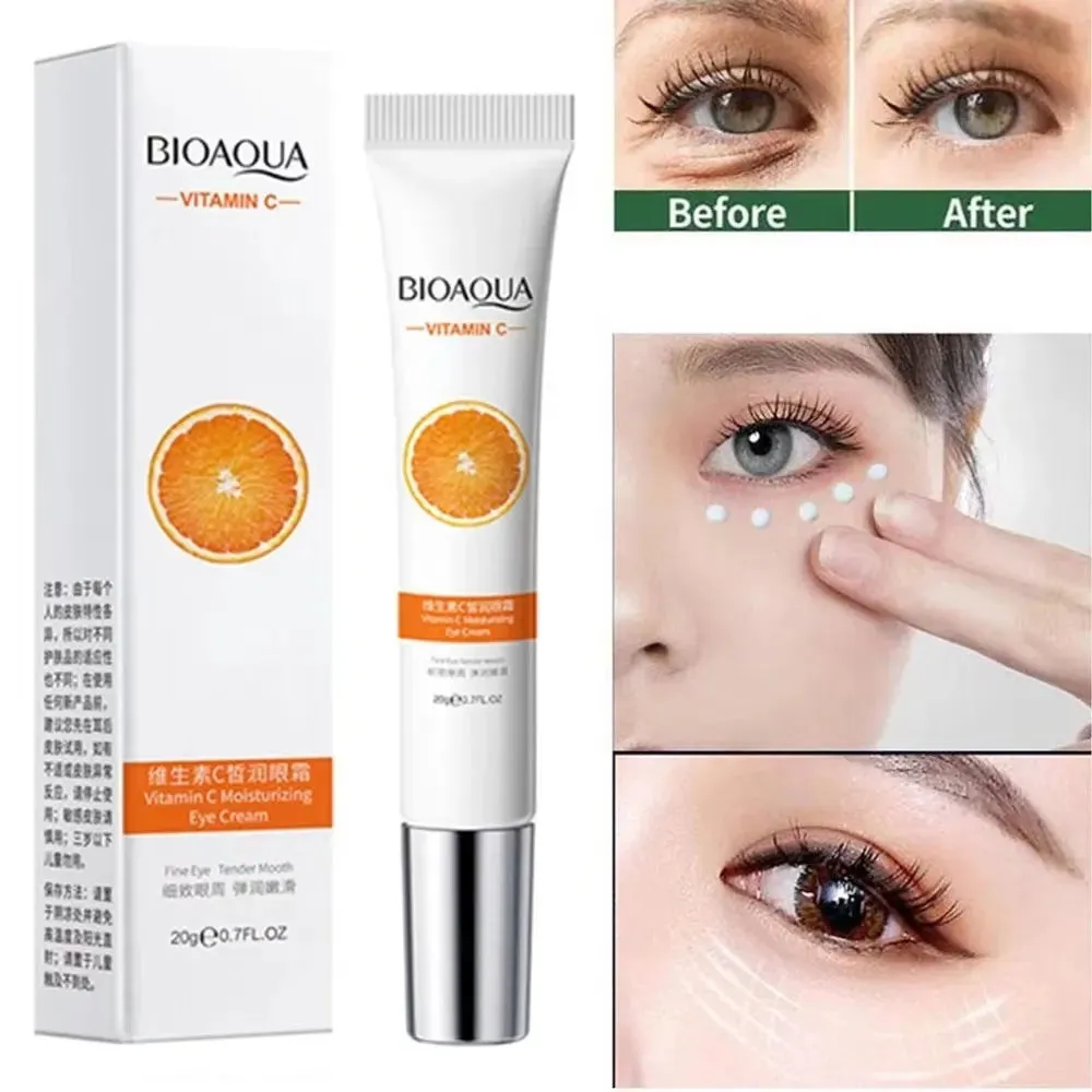 BIOAQUA Vitamin C Eye Cream Under Eyes Dark Circle Remover Brightening Eyes Contour Skin Care Products Whitening Moisturizes Eye Cream BQY79263