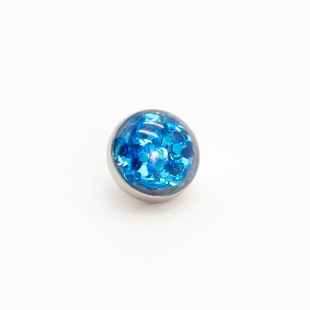 Blue Glitter Pop Titanium Dermal Top