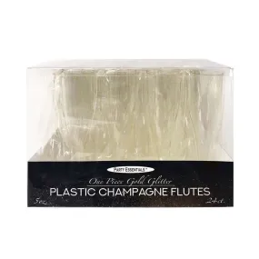 Champagne Flute - Gold Glitter 5oz. (24 count)