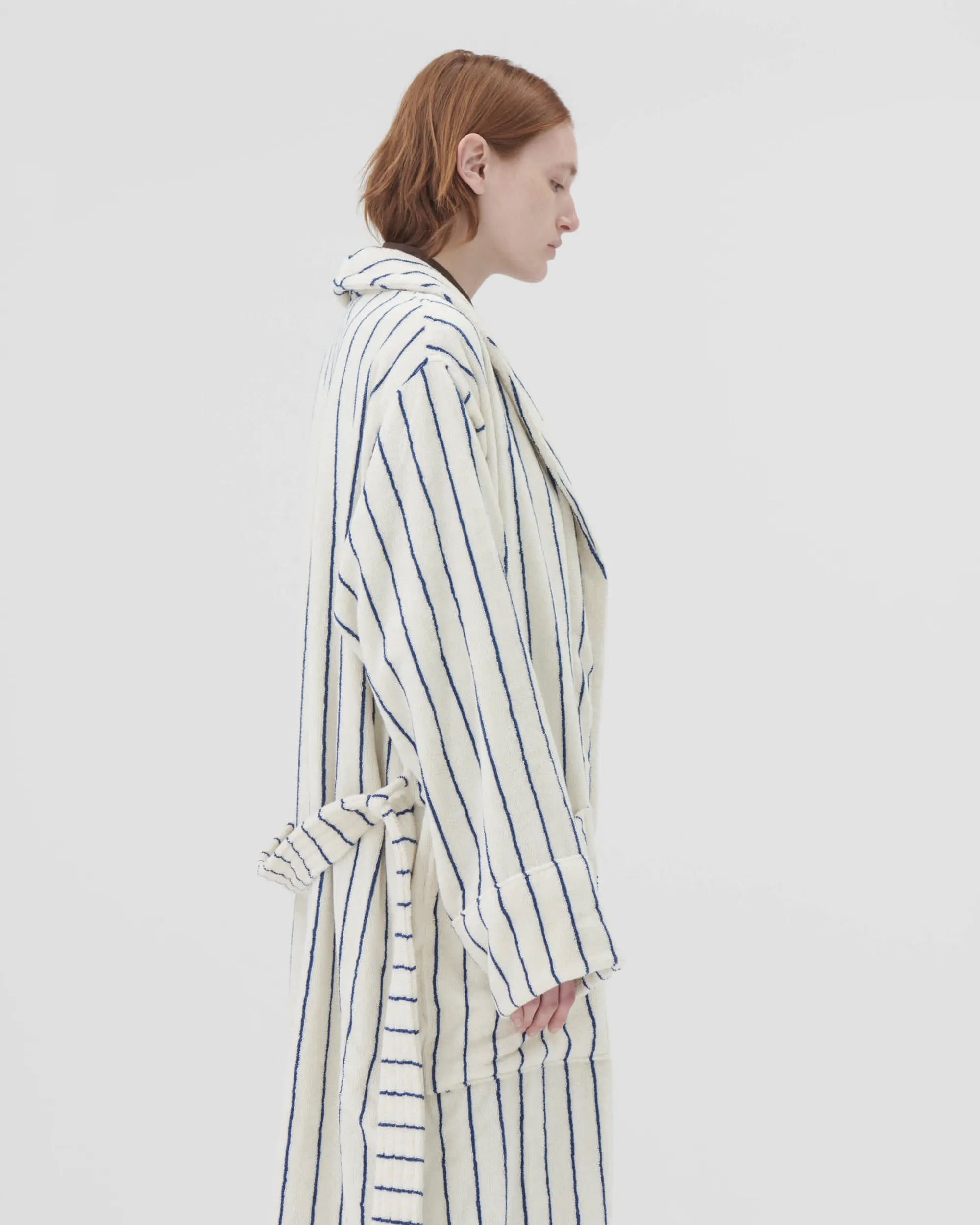 Classic Bathrobes (Striped) - Carmel / White Stripes