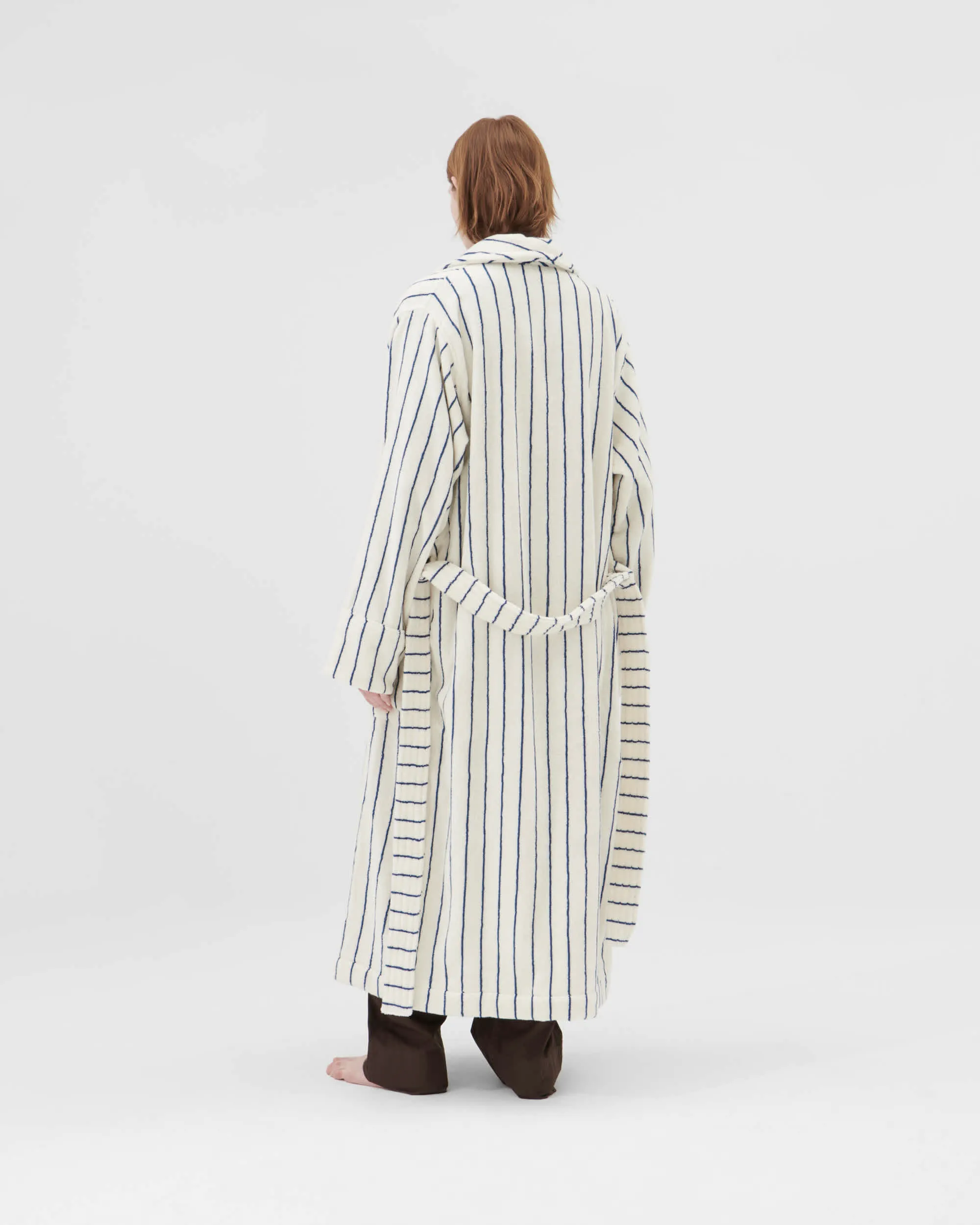 Classic Bathrobes (Striped) - Carmel / White Stripes