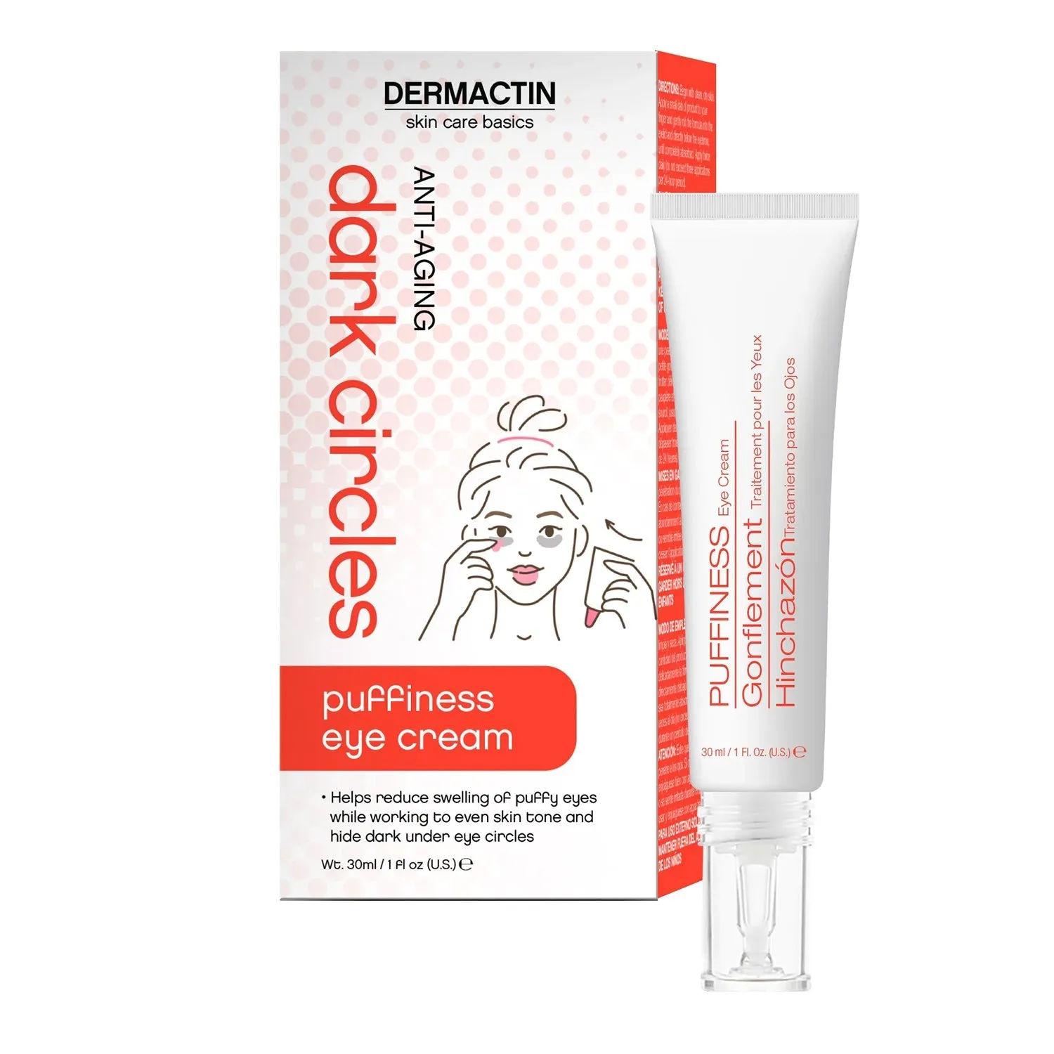 Dermactin Anti Aging Dark Circles Puffiness Eye Cream 1oz/ 30ml