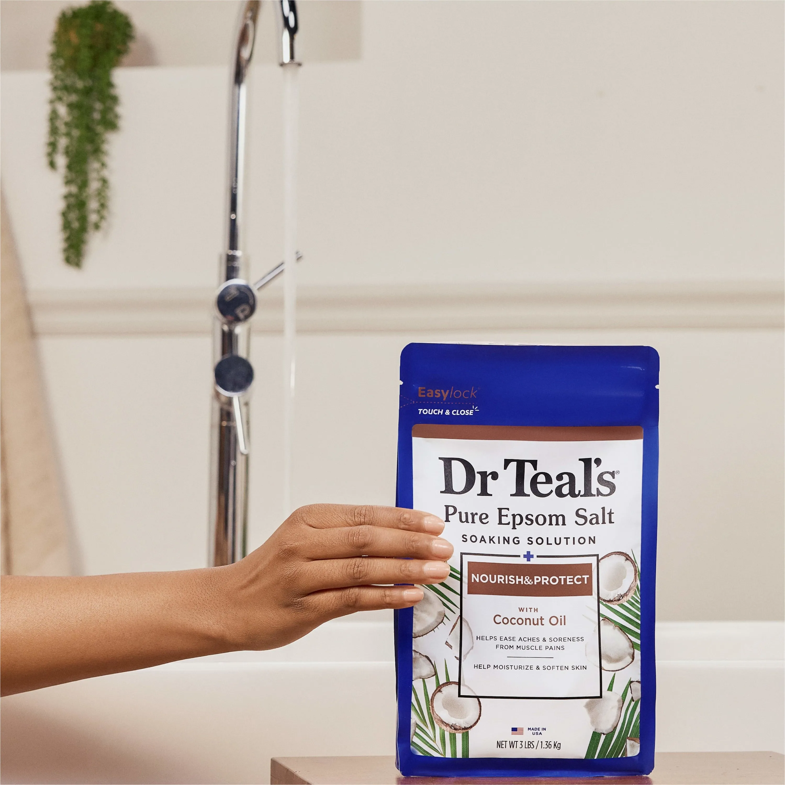 Dr. Teal's Pure Epsom Salt Soak Nourish & Protect with Coconut Oil - 3 Lbs