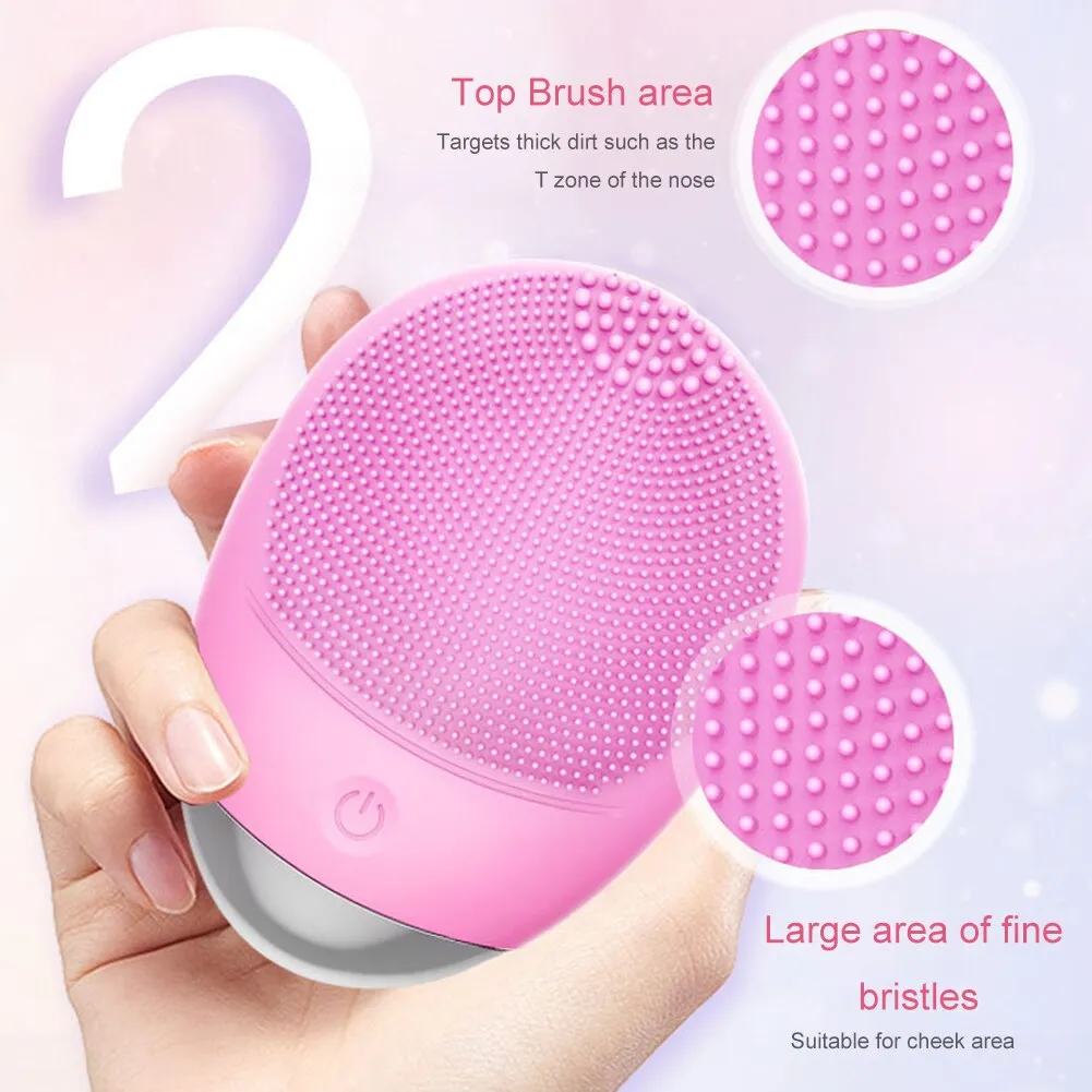 Electric Facial Cleansing Pore Cleaner Apparatus Blackhead Removal Silicone Washing Instrument Beauty Instrument Cleansing Brush