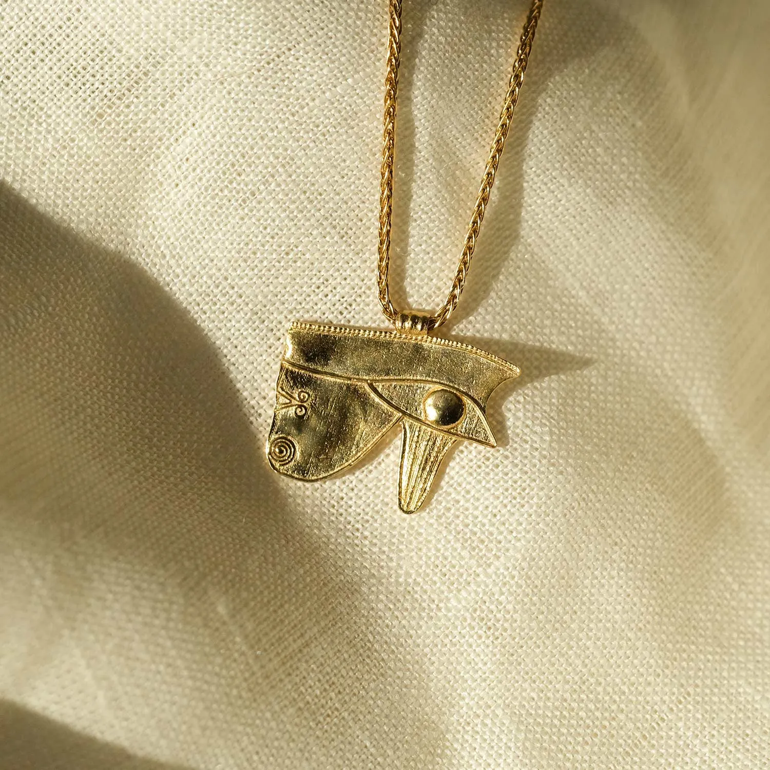 Eye of Horus Gold Talisman Necklace