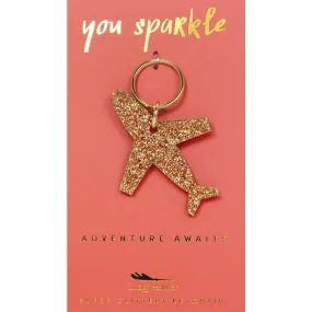 Glitter Keychain - Plane