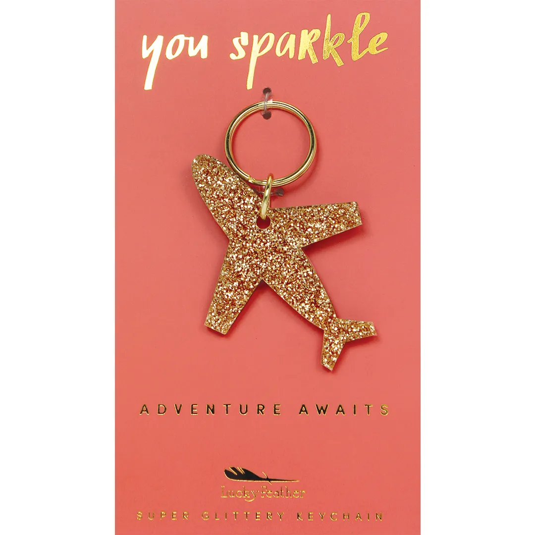 Glitter Keychain - Plane