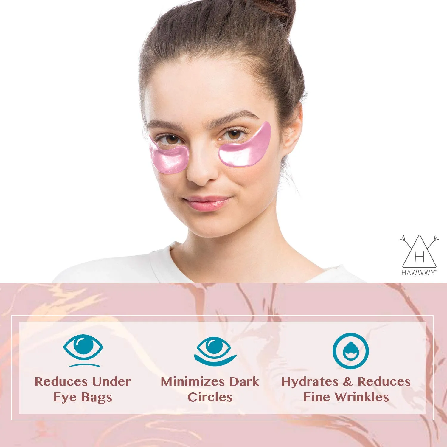 Hawwwy Rose Gold Under Eye Cool Pads, Luxury Under Eye Masks, Dark Circles Under Eye