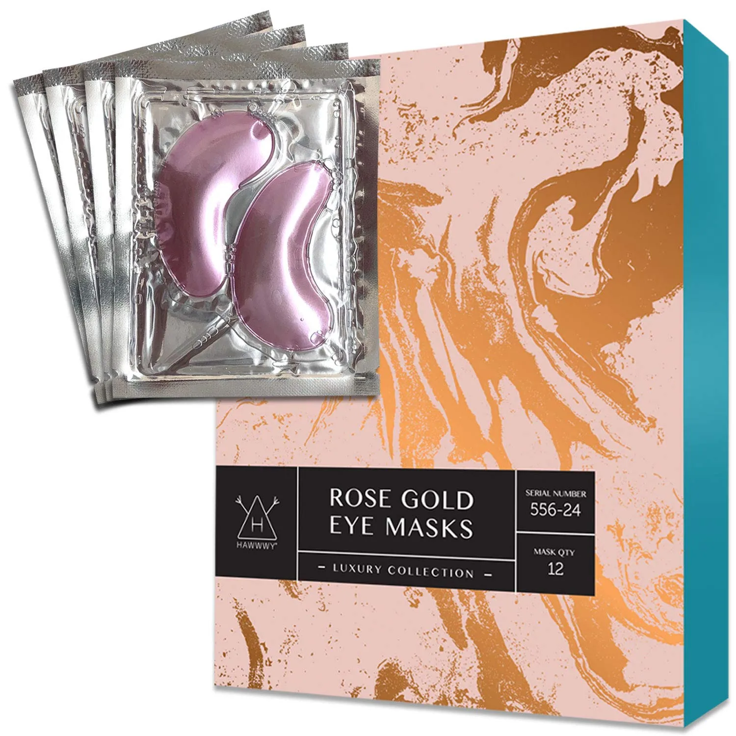 Hawwwy Rose Gold Under Eye Cool Pads, Luxury Under Eye Masks, Dark Circles Under Eye