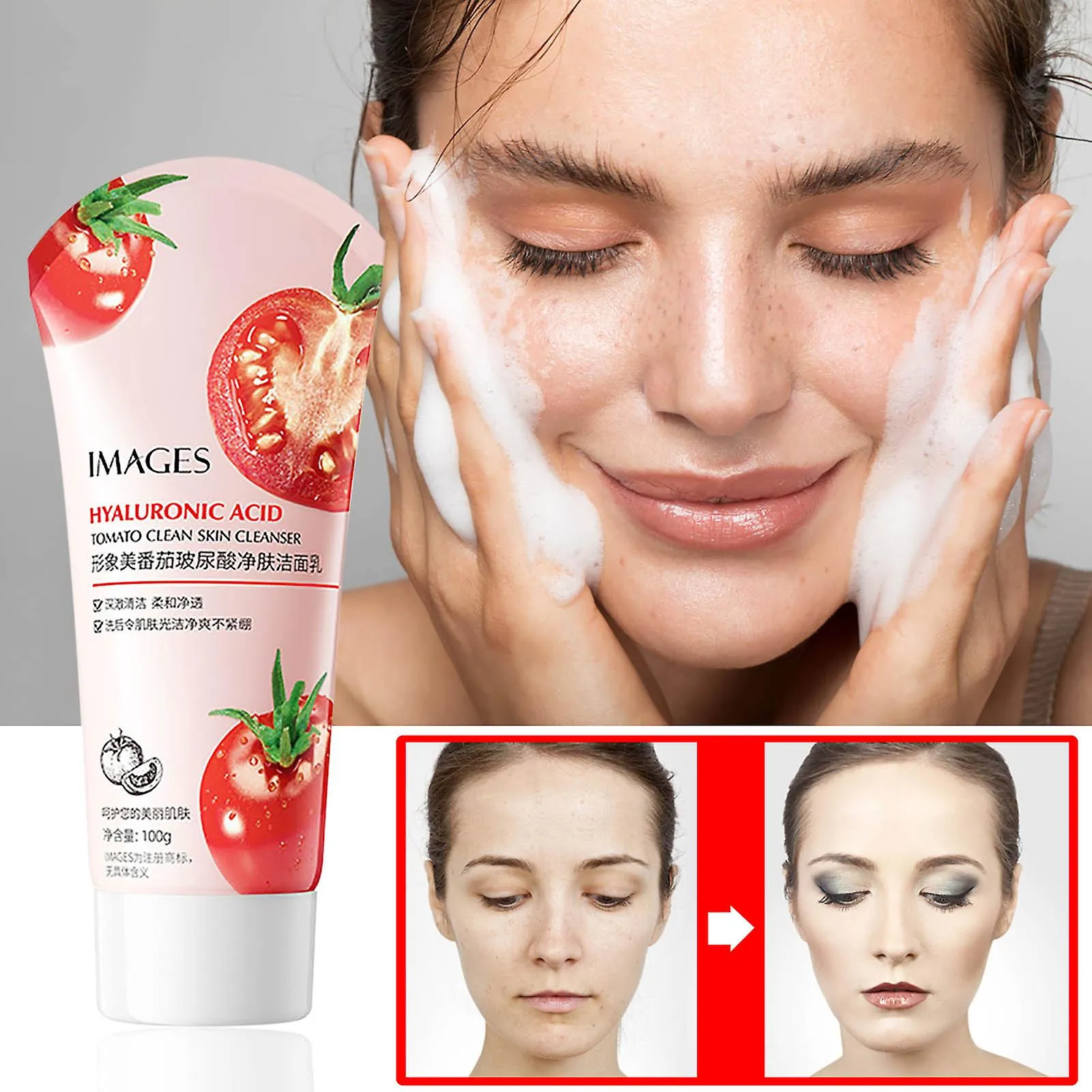 IMAGES Tomato Hyaluronic Acid Gently Cleanses Pores, Improves Darkness And Oil Control Facial Cleanser 100g XXM61251