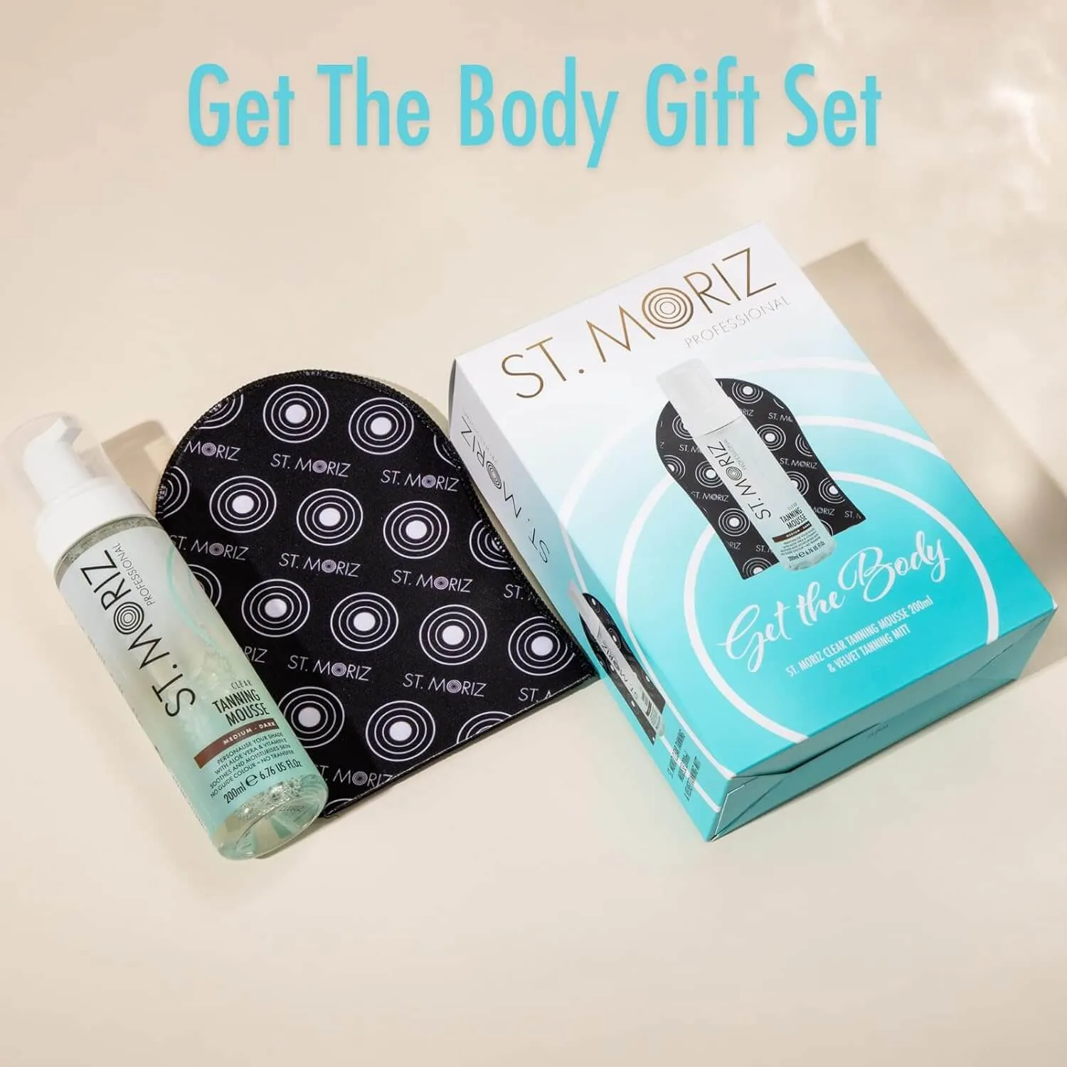 ST. Moriz Get The Body Boxed Gift Set - Clear Tanning Mousse Medium Dark 200ml & St Moriz Mitt